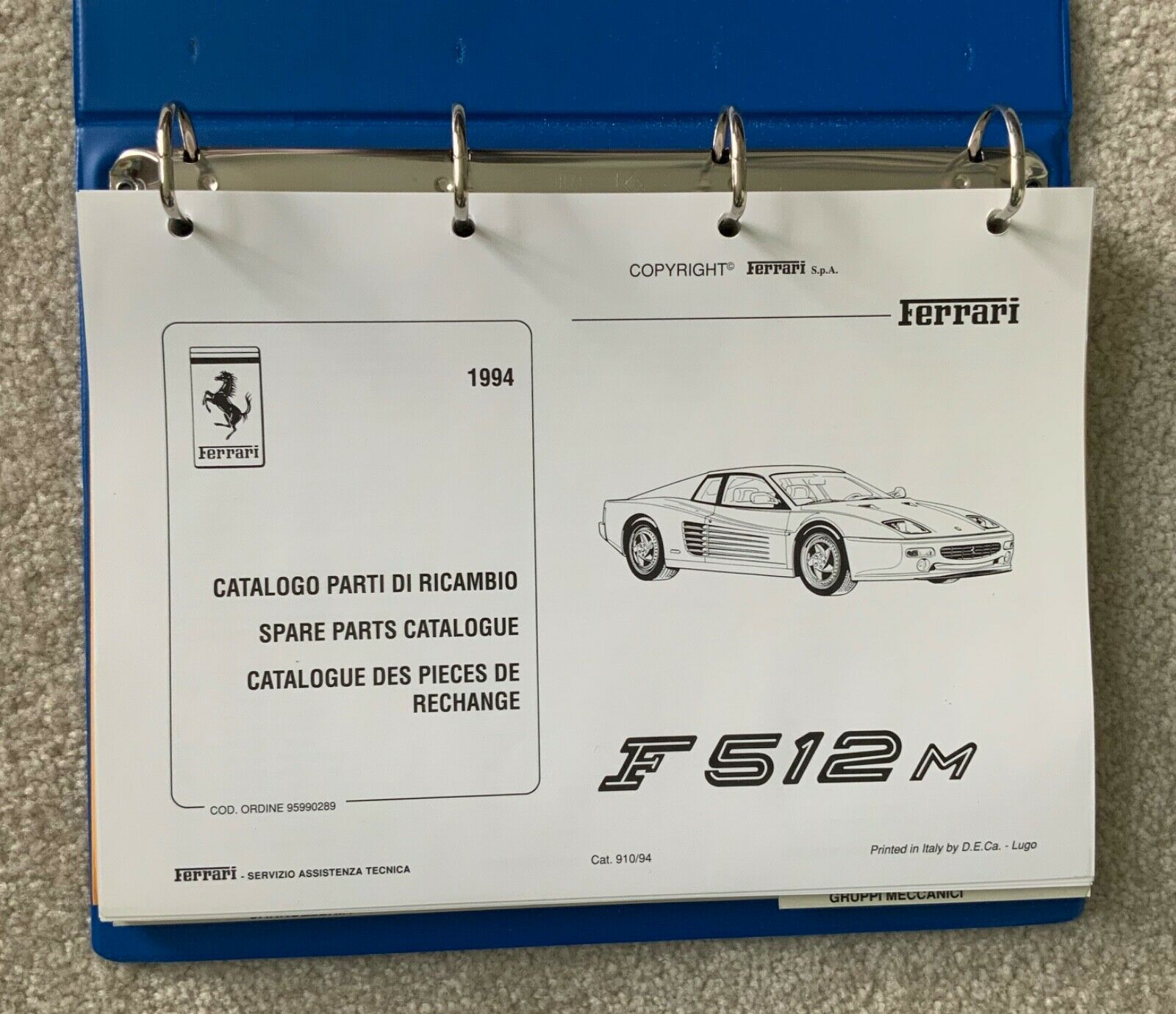 Scrutinize translator token 1994 Ferrari F512M Spare Parts Catalogue, 910/94 w/slides | Ferrari Literature Scrutinize translator token 1994 Ferrari F512M Spare Parts Catalogue, 910/94 w/slides | Ferrari Literature